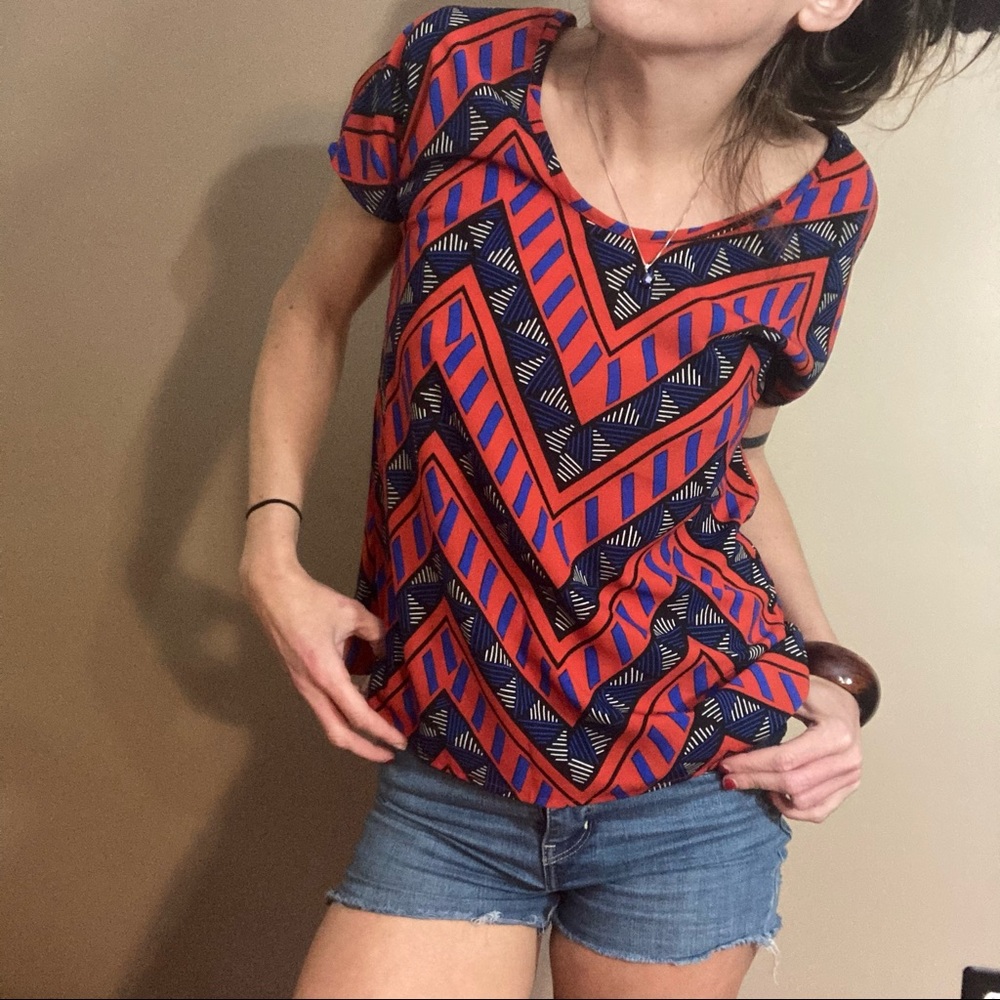 Vintage | Silky African print blouse
